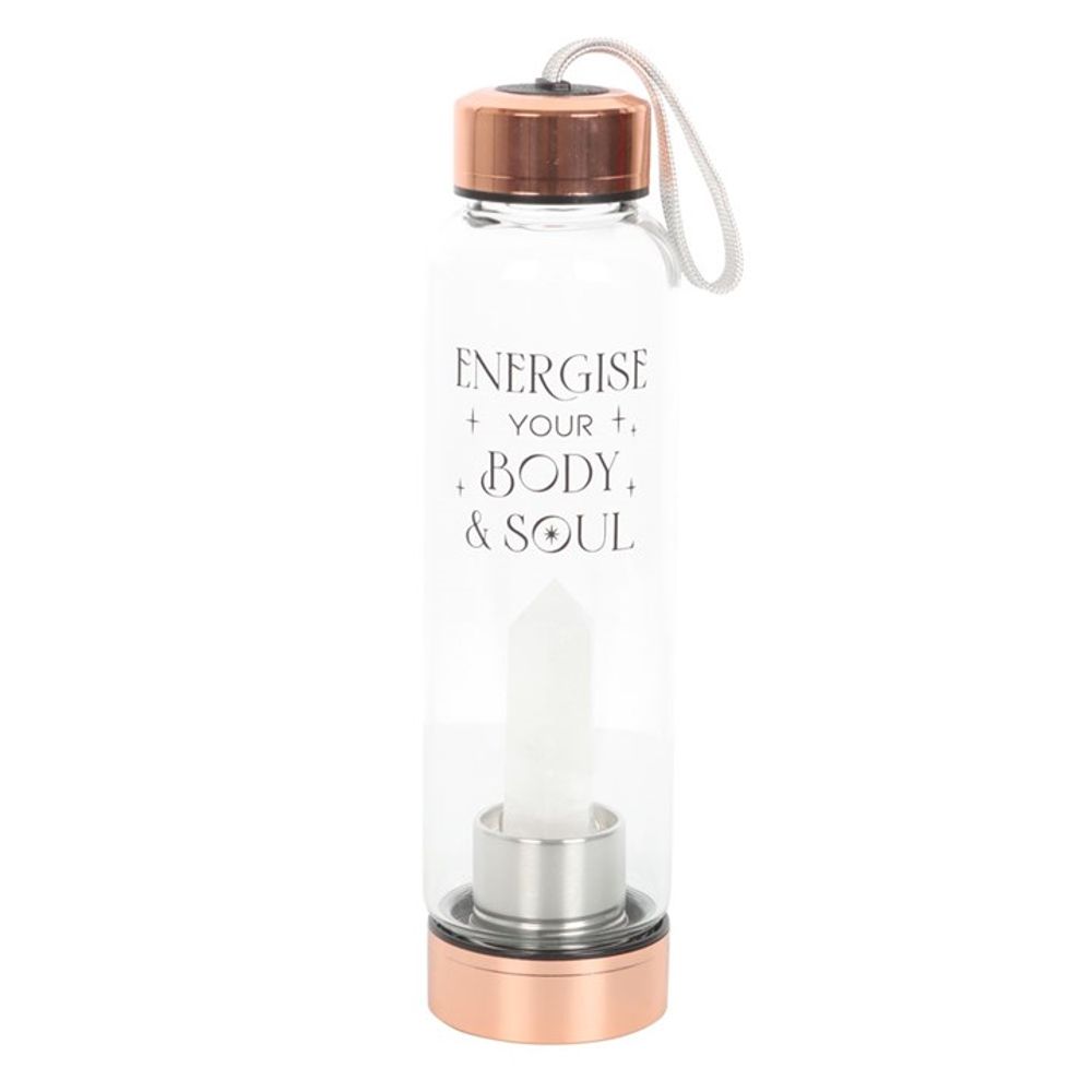 Clear Quartz Body and Soul Glass Water BottleClear Quartz Body and Soul Glass Water Bottle