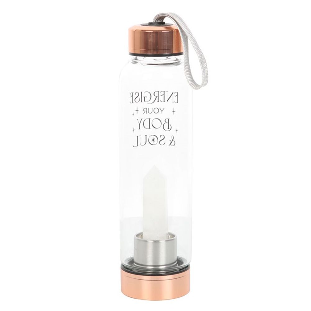 Clear Quartz Body and Soul Glass Water BottleClear Quartz Body and Soul Glass Water Bottle